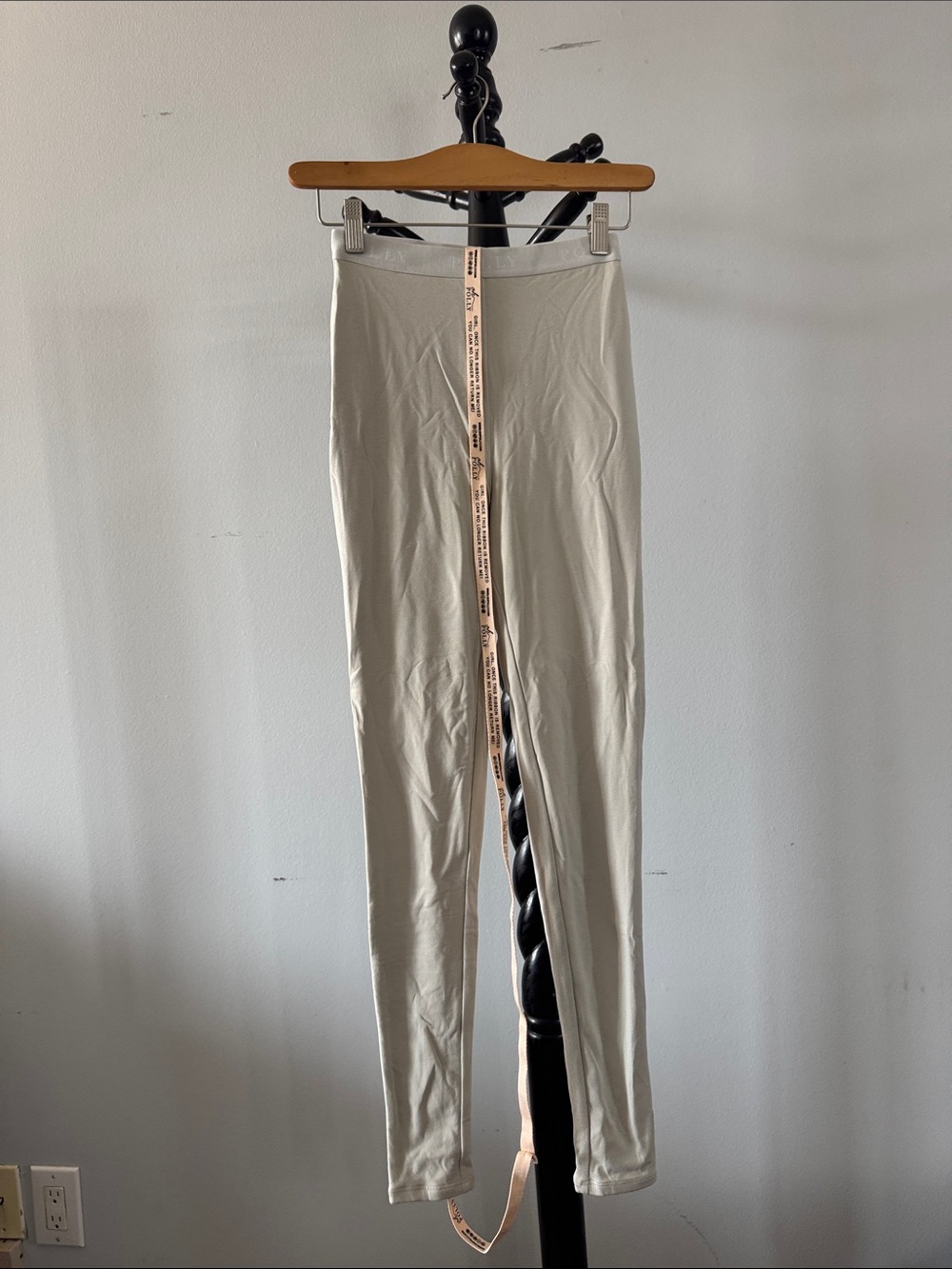 Oh Polly Cream High-Waist Leggings